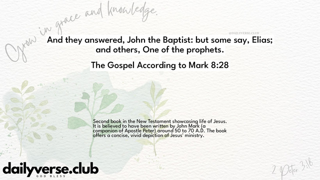 Bible Verse Wallpaper 8:28 from The Gospel According to Mark