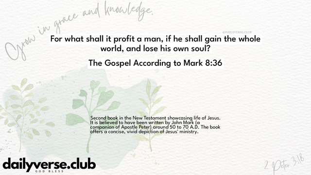 Bible Verse Wallpaper 8:36 from The Gospel According to Mark