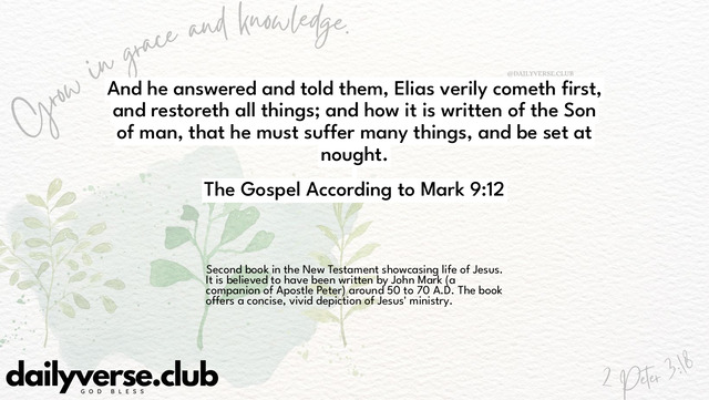 Bible Verse Wallpaper 9:12 from The Gospel According to Mark