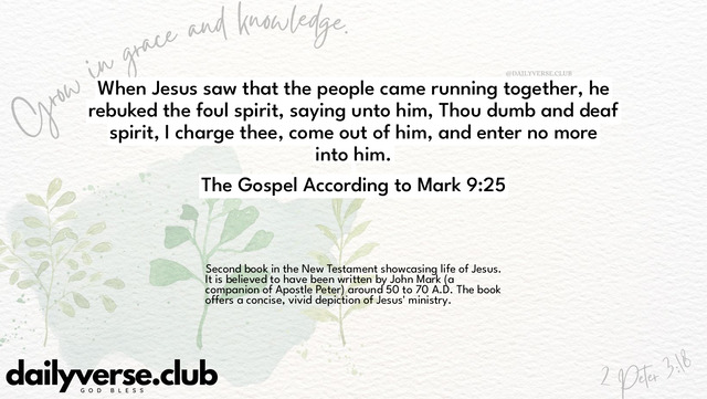 Bible Verse Wallpaper 9:25 from The Gospel According to Mark