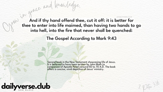 Bible Verse Wallpaper 9:43 from The Gospel According to Mark