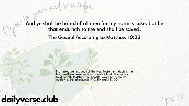 Bible Verse Wallpaper 10:22 from The Gospel According to Matthew