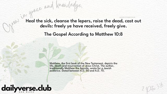 Bible Verse Wallpaper 10:8 from The Gospel According to Matthew