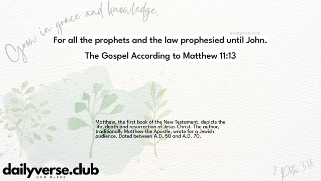 Bible Verse Wallpaper 11:13 from The Gospel According to Matthew