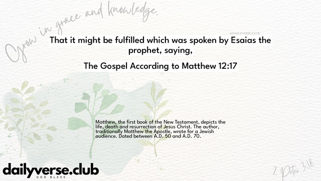 Bible Verse Wallpaper 12:17 from The Gospel According to Matthew