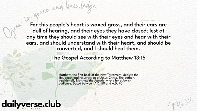 Bible Verse Wallpaper 13:15 from The Gospel According to Matthew