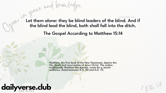 Bible Verse Wallpaper 15:14 from The Gospel According to Matthew