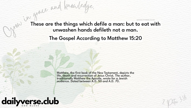 Bible Verse Wallpaper 15:20 from The Gospel According to Matthew