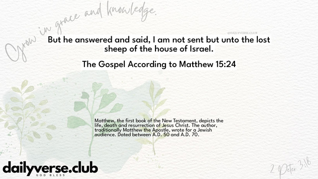 Bible Verse Wallpaper 15:24 from The Gospel According to Matthew