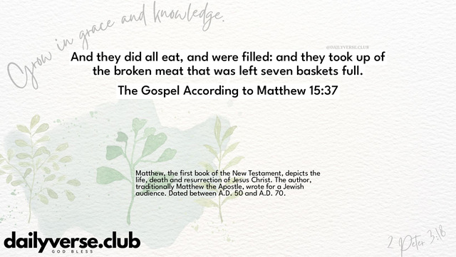 Bible Verse Wallpaper 15:37 from The Gospel According to Matthew