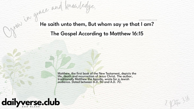 Bible Verse Wallpaper 16:15 from The Gospel According to Matthew