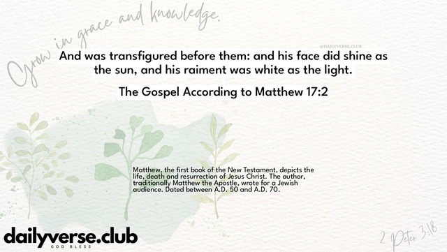 Bible Verse Wallpaper 17:2 from The Gospel According to Matthew