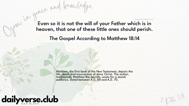 Bible Verse Wallpaper 18:14 from The Gospel According to Matthew