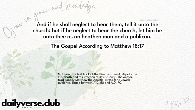 Bible Verse Wallpaper 18:17 from The Gospel According to Matthew