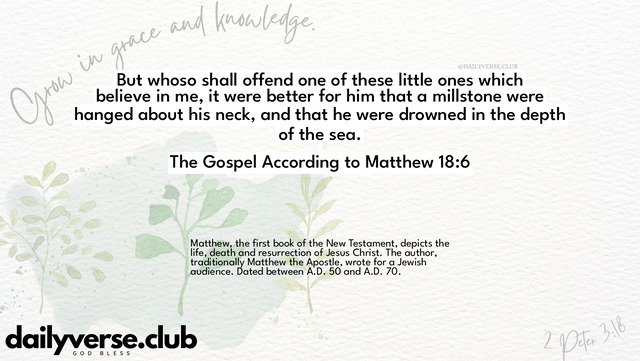 Bible Verse Wallpaper 18:6 from The Gospel According to Matthew