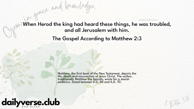 Bible Verse Wallpaper 2:3 from The Gospel According to Matthew