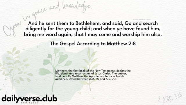 Bible Verse Wallpaper 2:8 from The Gospel According to Matthew