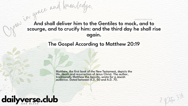 Bible Verse Wallpaper 20:19 from The Gospel According to Matthew