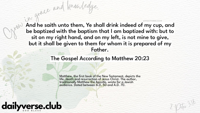 Bible Verse Wallpaper 20:23 from The Gospel According to Matthew