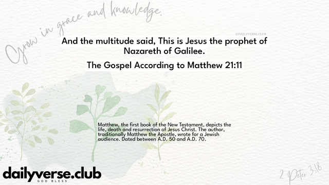 Bible Verse Wallpaper 21:11 from The Gospel According to Matthew