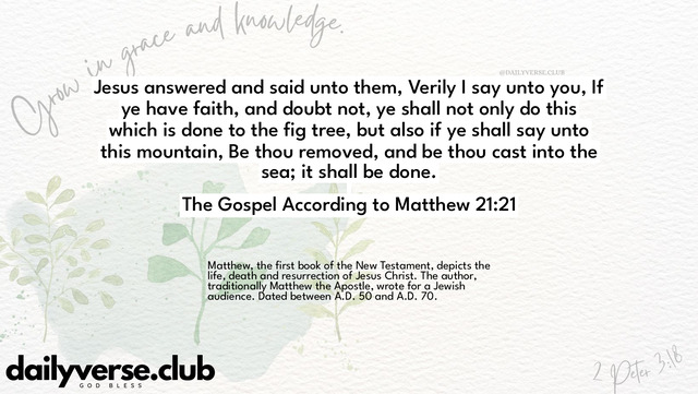 Bible Verse Wallpaper 21:21 from The Gospel According to Matthew