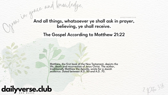 Bible Verse Wallpaper 21:22 from The Gospel According to Matthew