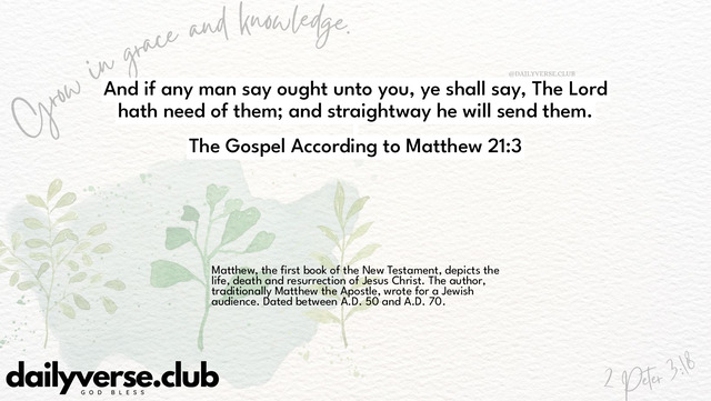 Bible Verse Wallpaper 21:3 from The Gospel According to Matthew