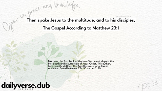 Bible Verse Wallpaper 23:1 from The Gospel According to Matthew
