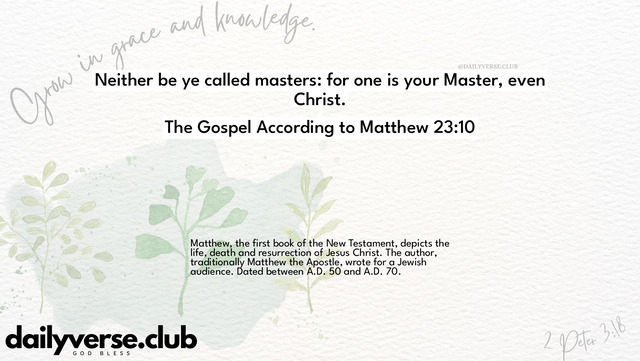 Bible Verse Wallpaper 23:10 from The Gospel According to Matthew