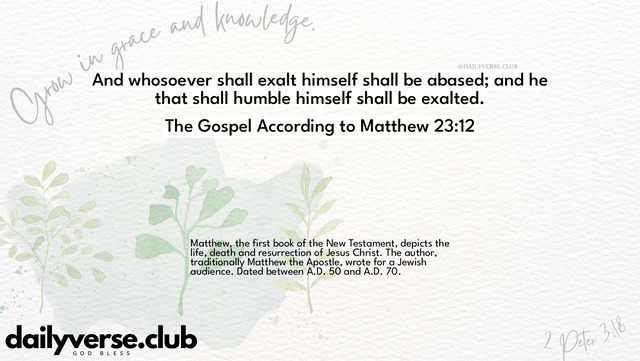 Bible Verse Wallpaper 23:12 from The Gospel According to Matthew