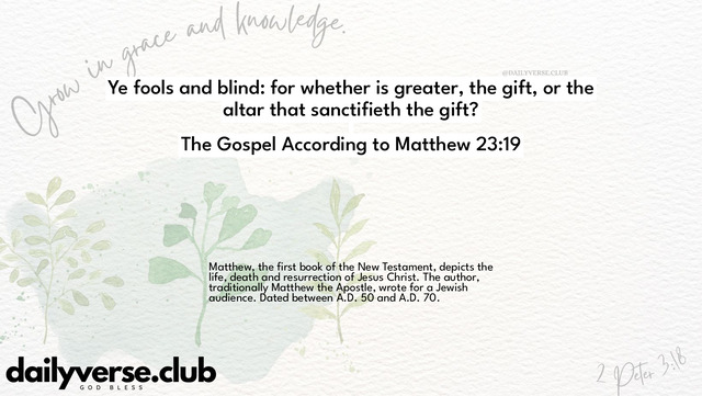 Bible Verse Wallpaper 23:19 from The Gospel According to Matthew