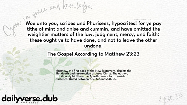 Bible Verse Wallpaper 23:23 from The Gospel According to Matthew