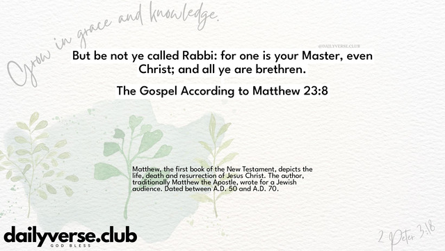 Bible Verse Wallpaper 23:8 from The Gospel According to Matthew