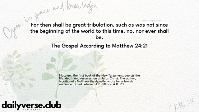 Bible Verse Wallpaper 24:21 from The Gospel According to Matthew