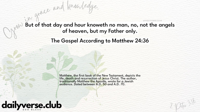 Bible Verse Wallpaper 24:36 from The Gospel According to Matthew