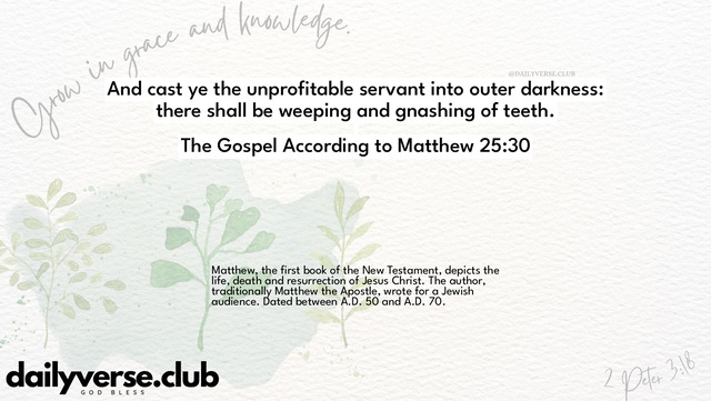 Bible Verse Wallpaper 25:30 from The Gospel According to Matthew