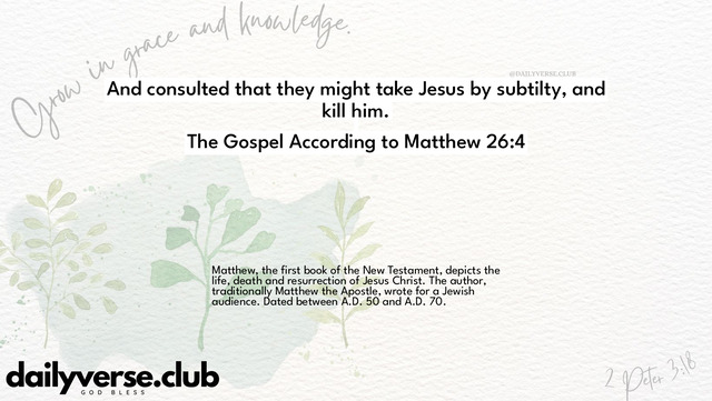 Bible Verse Wallpaper 26:4 from The Gospel According to Matthew
