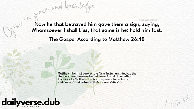 Bible Verse Wallpaper 26:48 from The Gospel According to Matthew