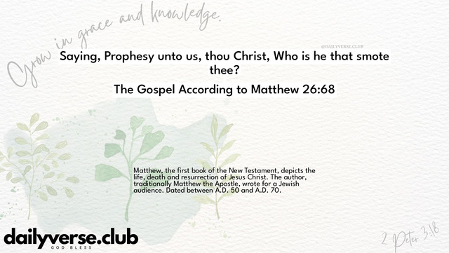 Bible Verse Wallpaper 26:68 from The Gospel According to Matthew