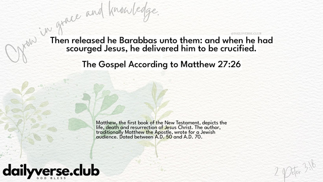 Bible Verse Wallpaper 27:26 from The Gospel According to Matthew