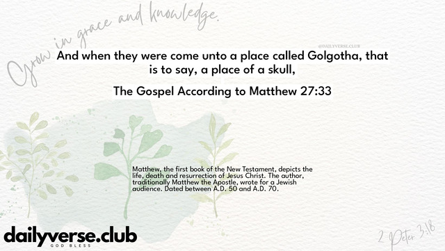 Bible Verse Wallpaper 27:33 from The Gospel According to Matthew