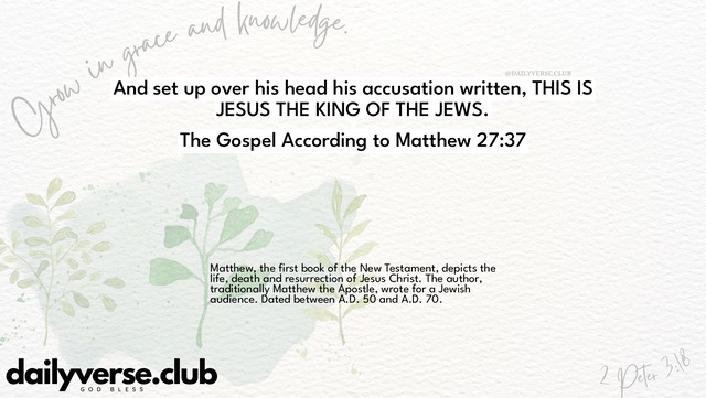 Bible Verse Wallpaper 27:37 from The Gospel According to Matthew