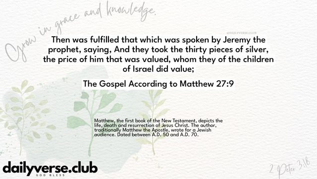 Bible Verse Wallpaper 27:9 from The Gospel According to Matthew