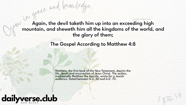 Bible Verse Wallpaper 4:8 from The Gospel According to Matthew