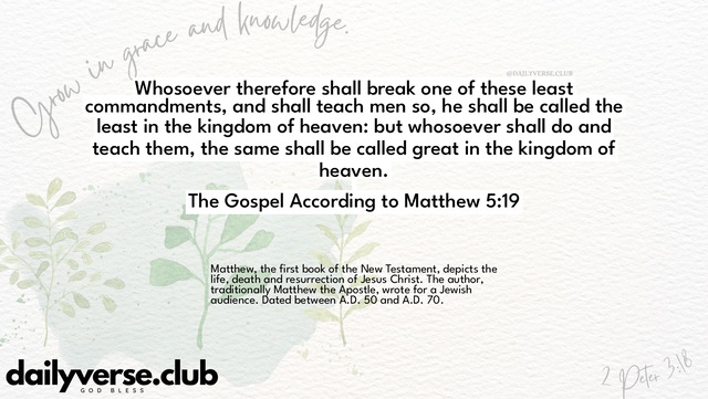 Bible Verse Wallpaper 5:19 from The Gospel According to Matthew