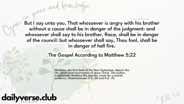 Bible Verse Wallpaper 5:22 from The Gospel According to Matthew