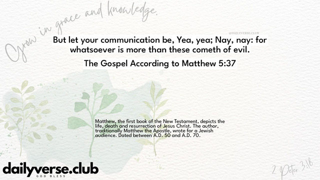 Bible Verse Wallpaper 5:37 from The Gospel According to Matthew