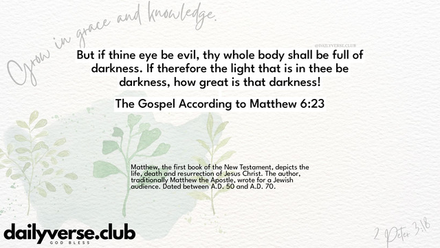 Bible Verse Wallpaper 6:23 from The Gospel According to Matthew