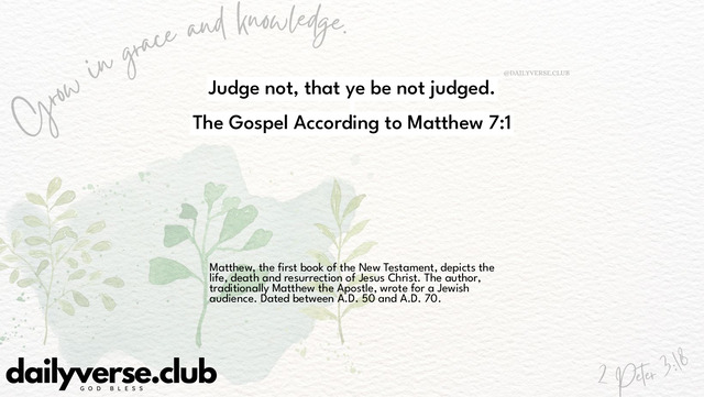 Bible Verse Wallpaper 7:1 from The Gospel According to Matthew