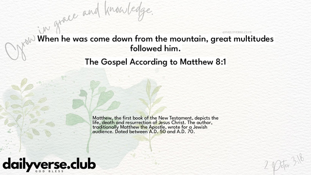 Bible Verse Wallpaper 8:1 from The Gospel According to Matthew
